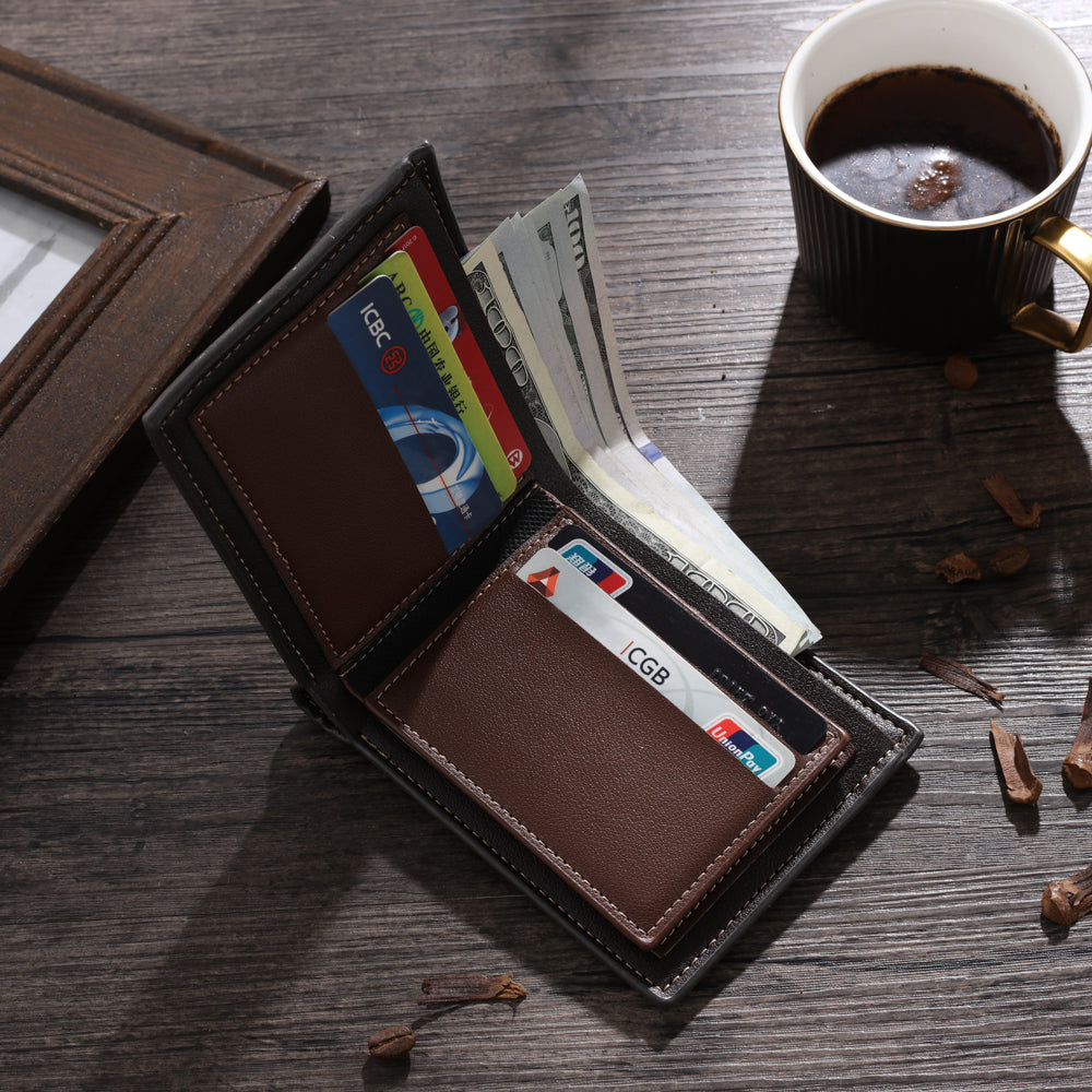 Men's custom photo wallet, gray, personalized gifts